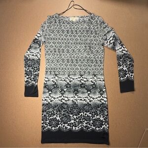 Michael Kors Snake Print Bodycon Dress Size Small Long Sleeve